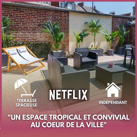 L'Escale Tropicale, Appartement Independant Avec Terrasse Privative Saint-Quentin  Bagian luar foto